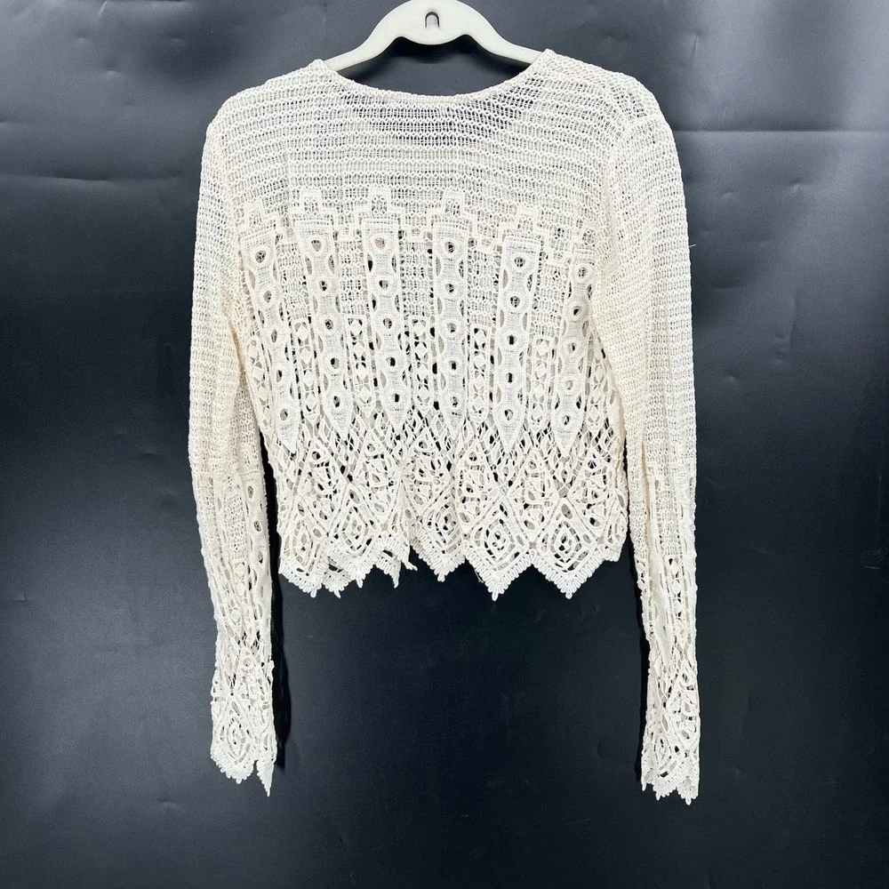 Zara crochet white top fairycore boho cottagecore festival summer y2k grunge M